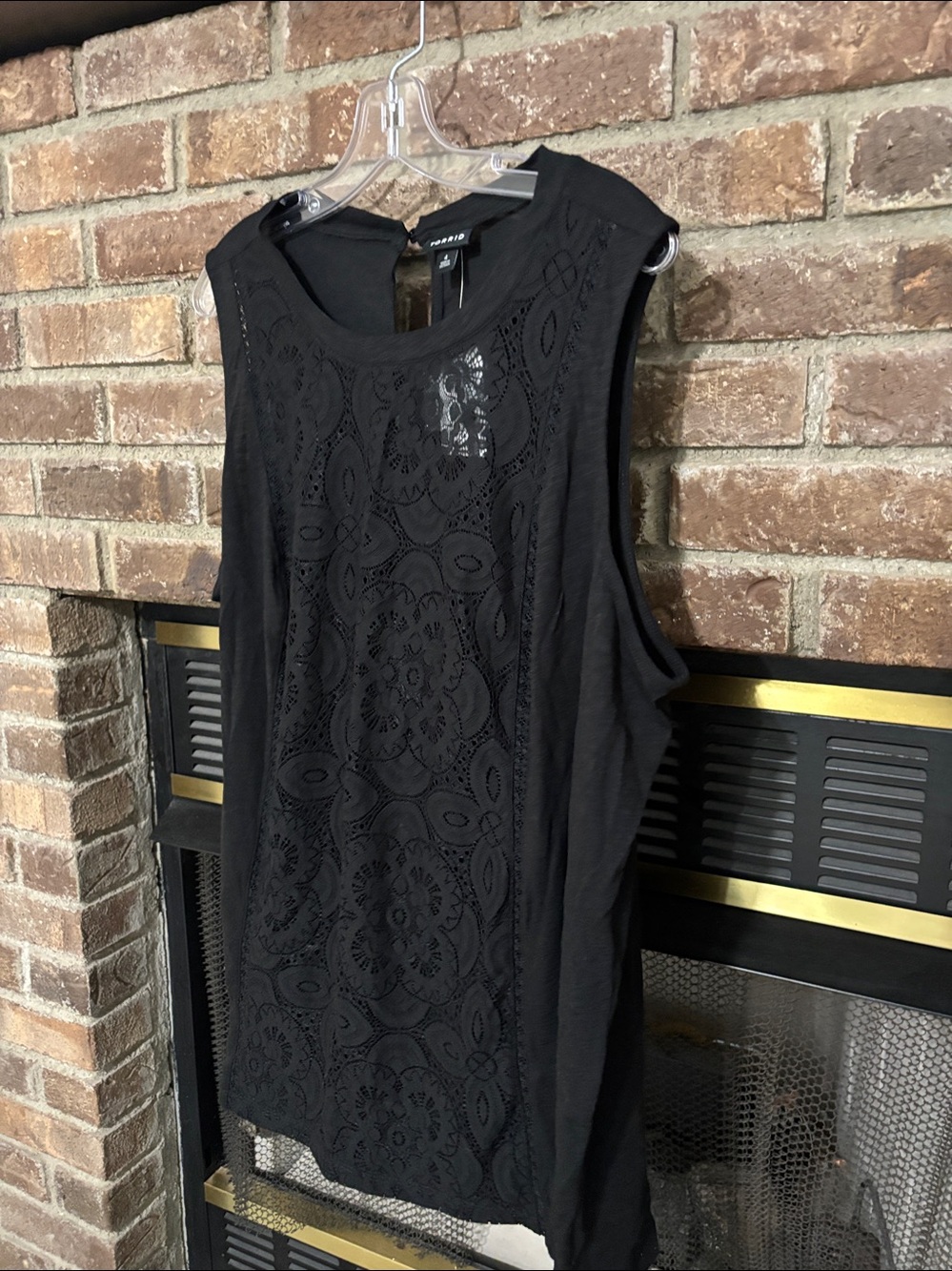 Torrid Black Lace-Front See Through Sleeveless Tank Top Size 4X NWT - Picture 9 of 11